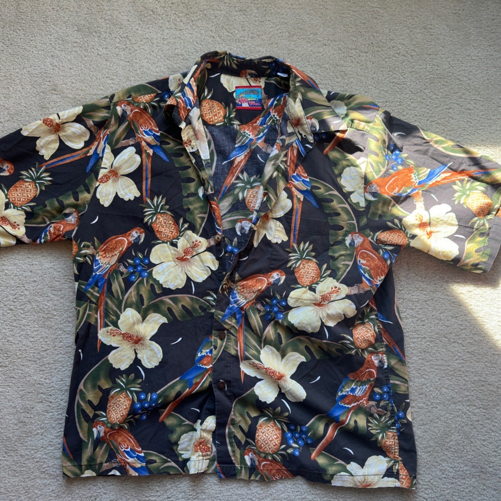 Reyn Spooner Multicolor Parrot Print Shirt
